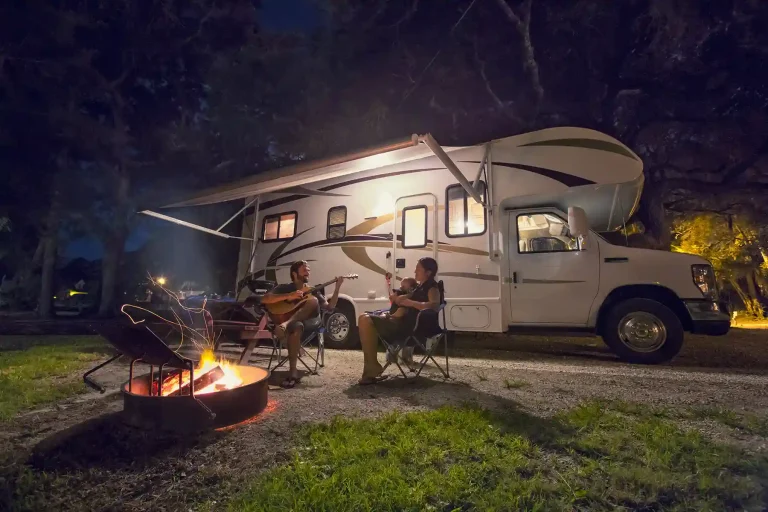 rv campsite setup